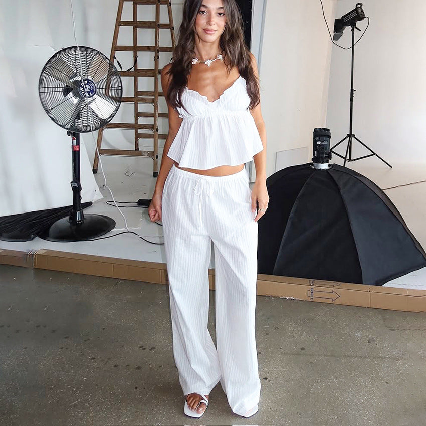 Jacquard Camisole And Pants Two-Piece Pajama Set