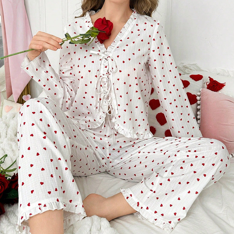 Sweet Heart-Print Pajama Set