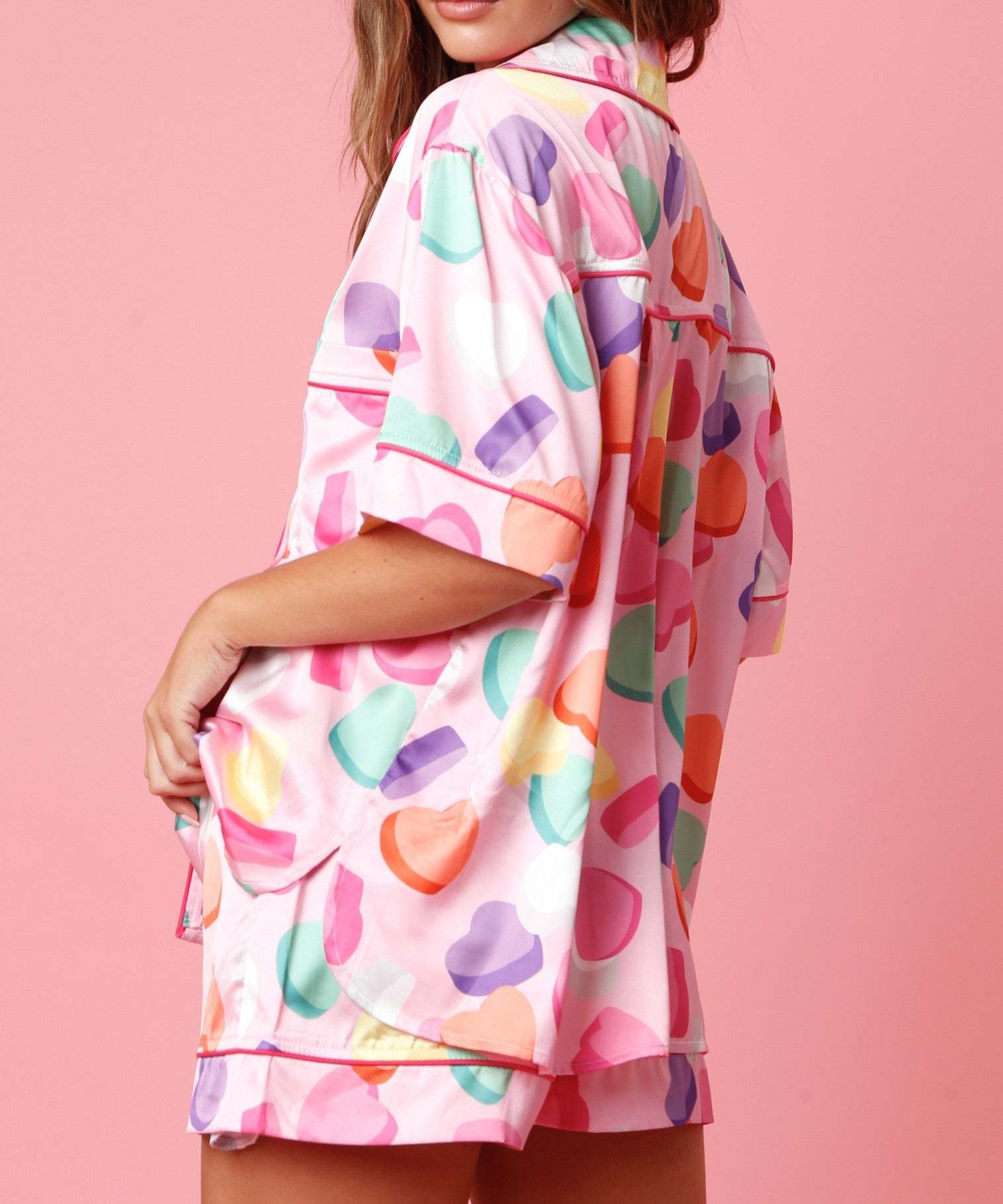 Satin Printed Two-piece Pajamas