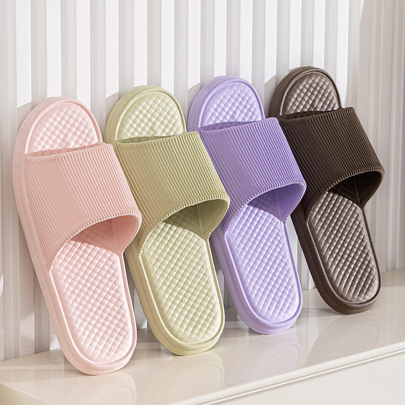 Rhombus Striped Non-slip Bathroom Slippers