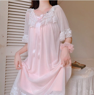 Woman Robe Nightgown Long Vintage Elegant Sleepwear