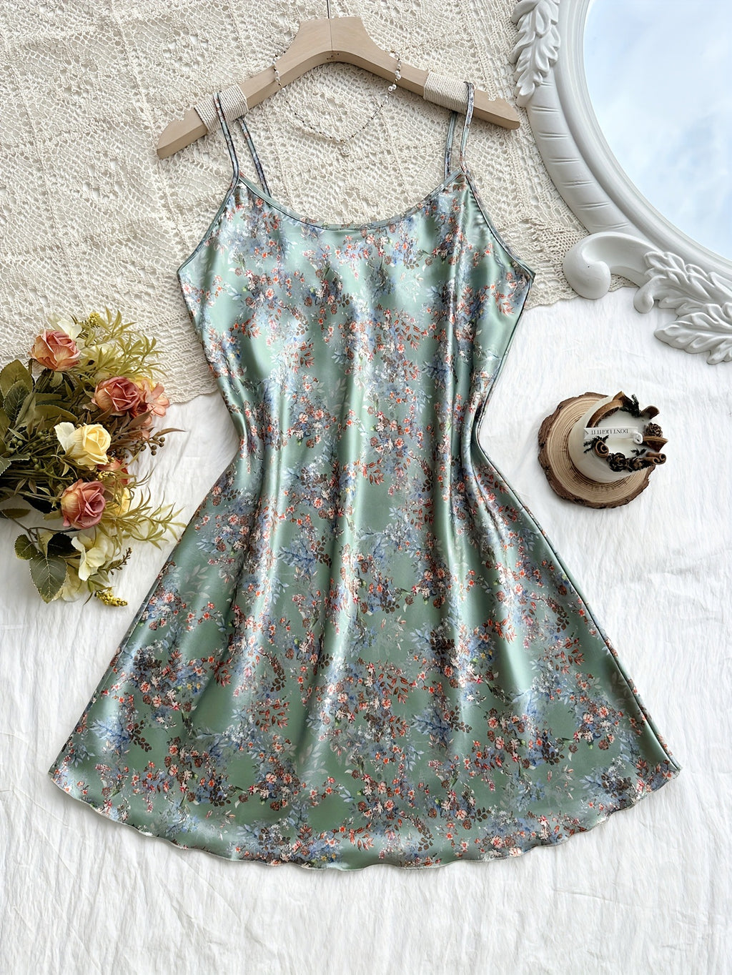 Womens Pajama Loungewear Cami Dress Set