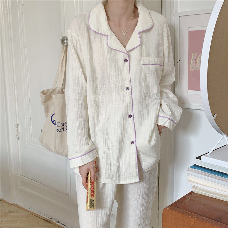 The Cutest Solid Color Long-sleeved Trousers Pajamas