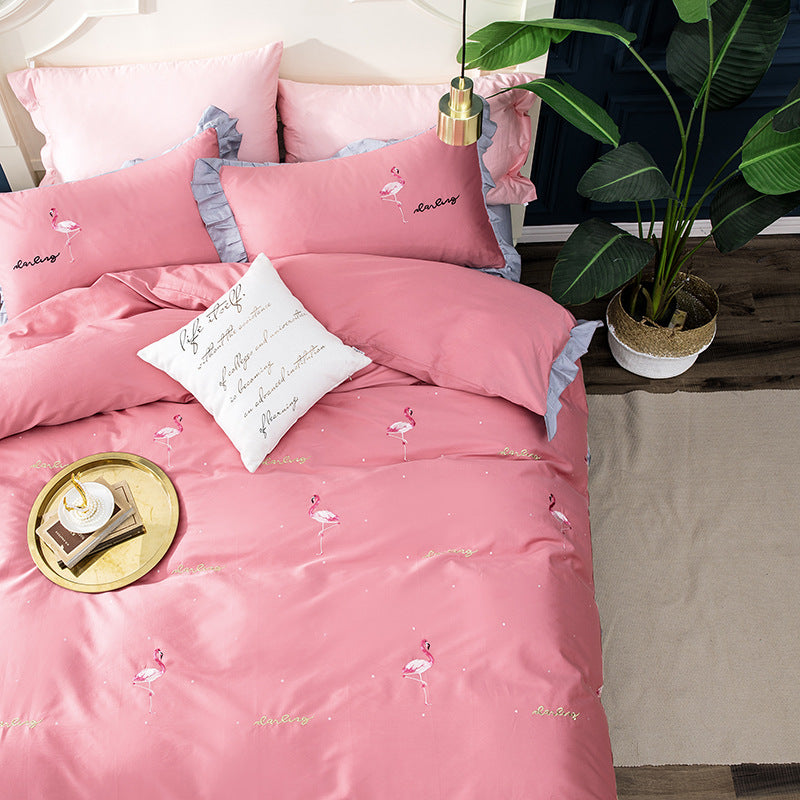 Four-Piece Long-Staple Cotton Satin Pajama Set