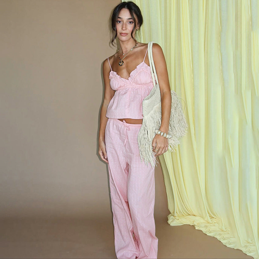Jacquard Camisole And Pants Two-Piece Pajama Set