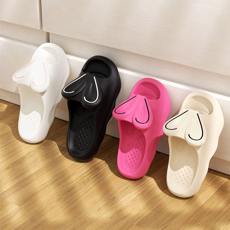 New 3D Cute Rabbit Ears Slippers For Women Indoor And Outdoor Non-slip Thick Soles