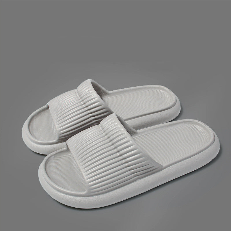 Solid Striped Design Home Slippers Non-slip