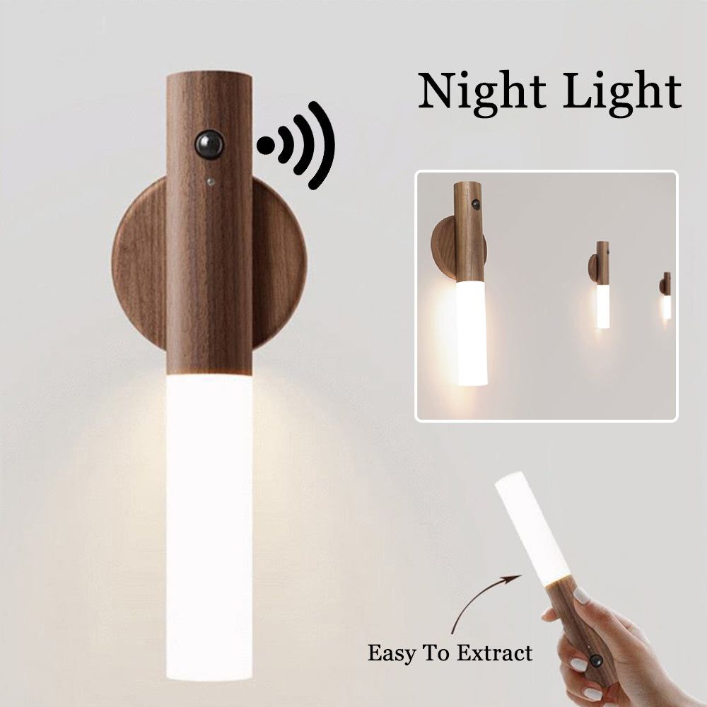 Wireless Auto LED USB Magnetic Wood Motion Sensor Light