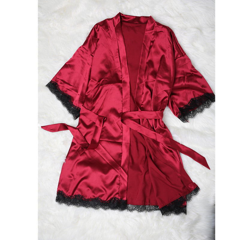 Satin Silk Bathrobe Elegant Robe