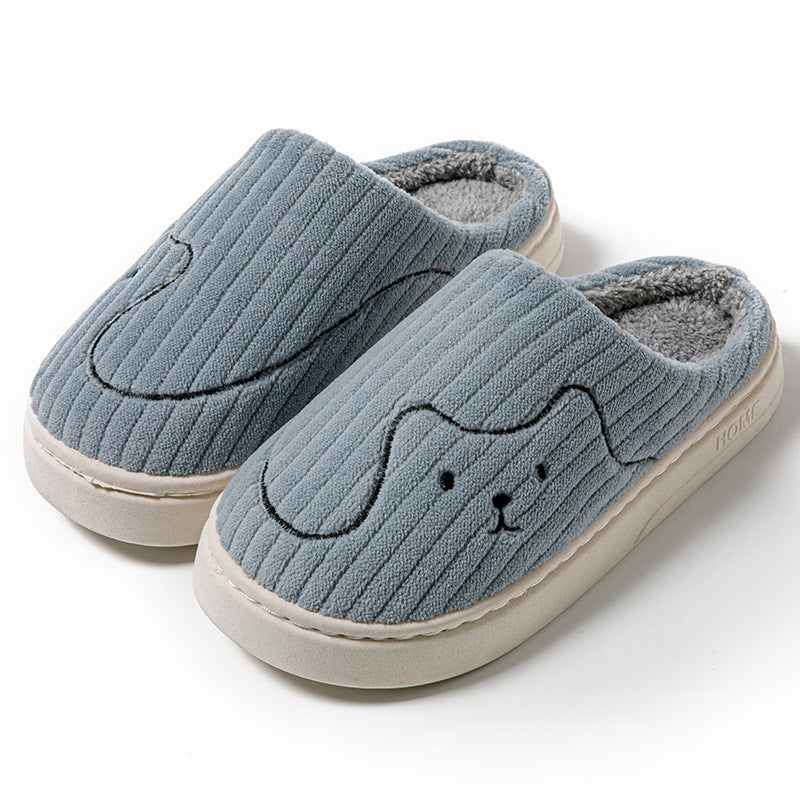 Striped Cat Indoor Non-slip Bedroom Warm Plush House Shoes