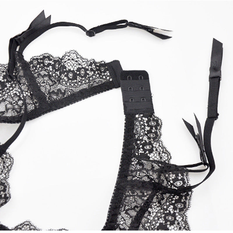 Ladies Sexy Suspender Lace Panties Set