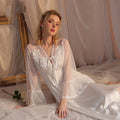 Ladies Polka Dot Sleeve Mesh Nightgown