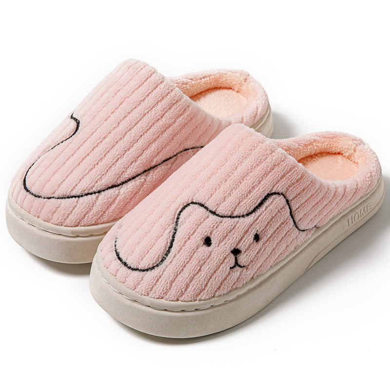 Striped Cat Indoor Non-slip Bedroom Warm Plush House Shoes