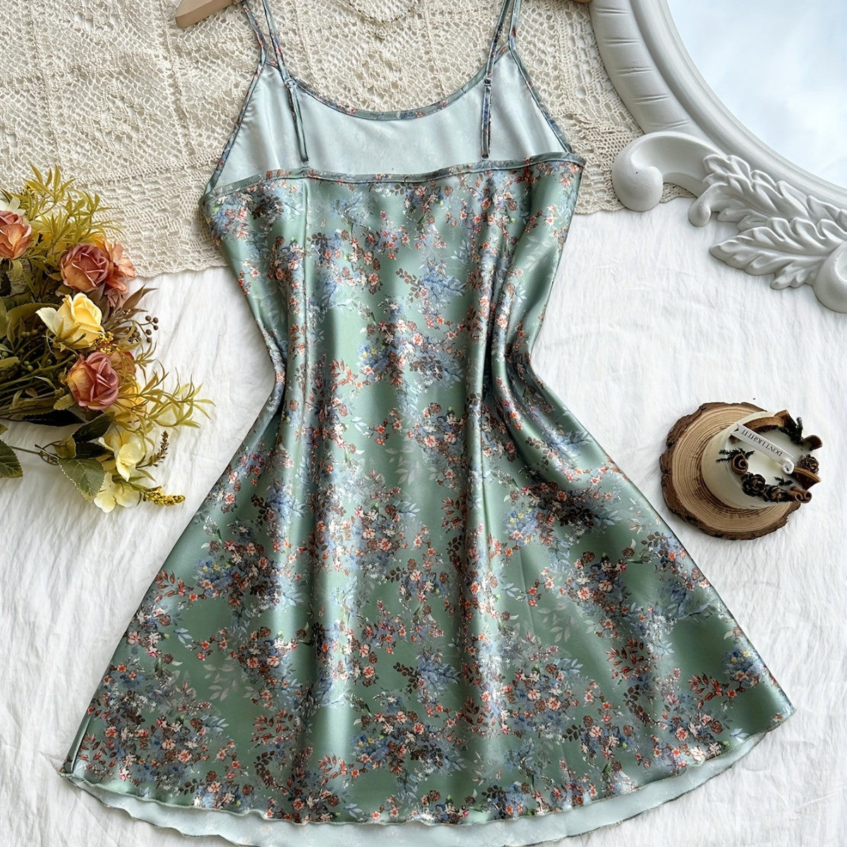 Womens Pajama Loungewear Cami Dress Set
