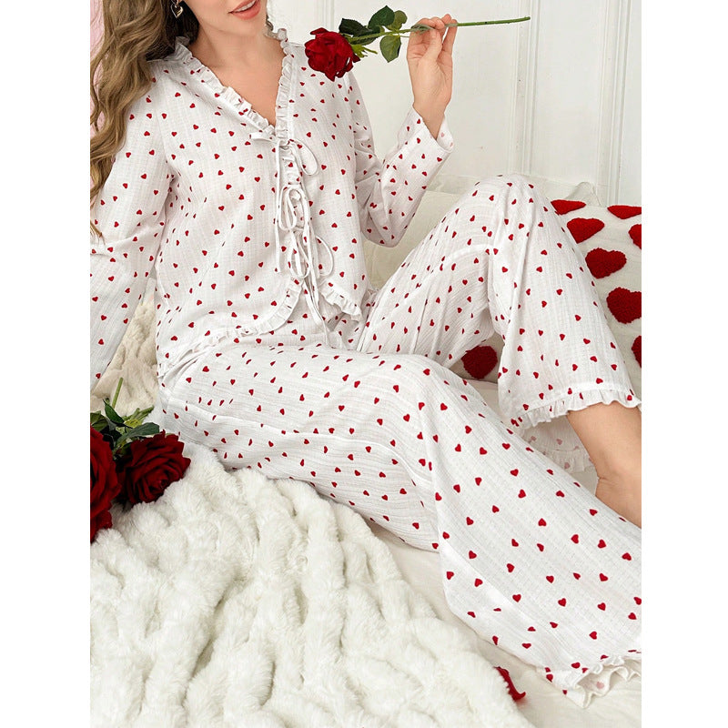 Sweet Heart-Print Pajama Set