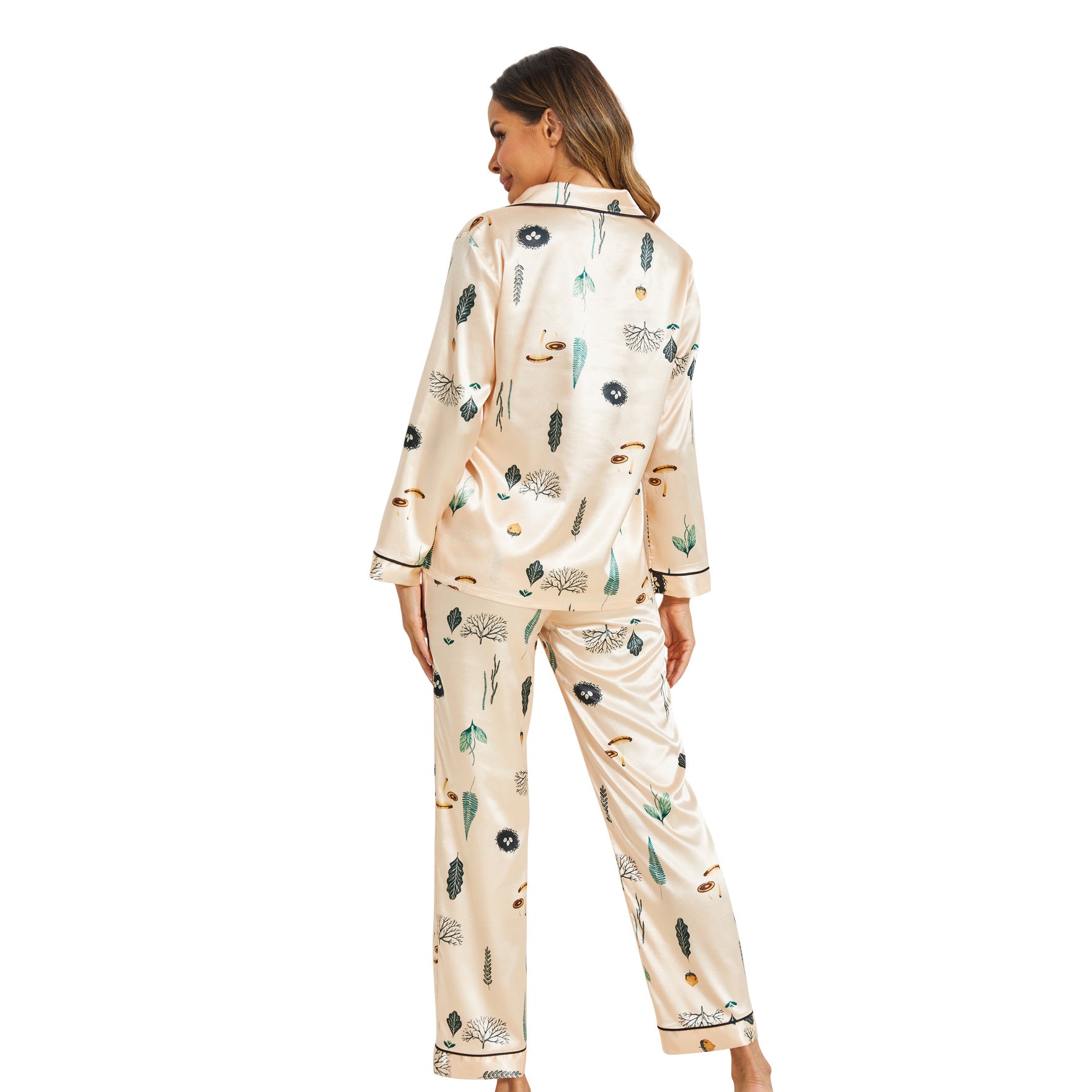 Women's Silk Satin Printed Pajama Set