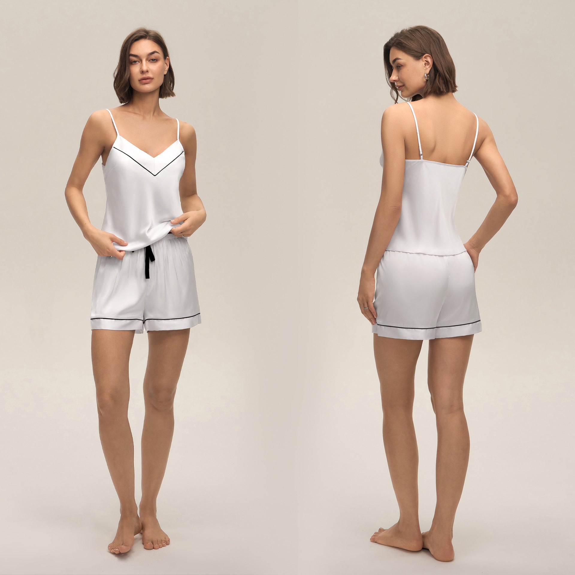 Suspender Shorts Two Piece Pajama And Loungewear Set