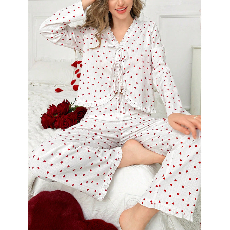 Sweet Heart-Print Pajama Set