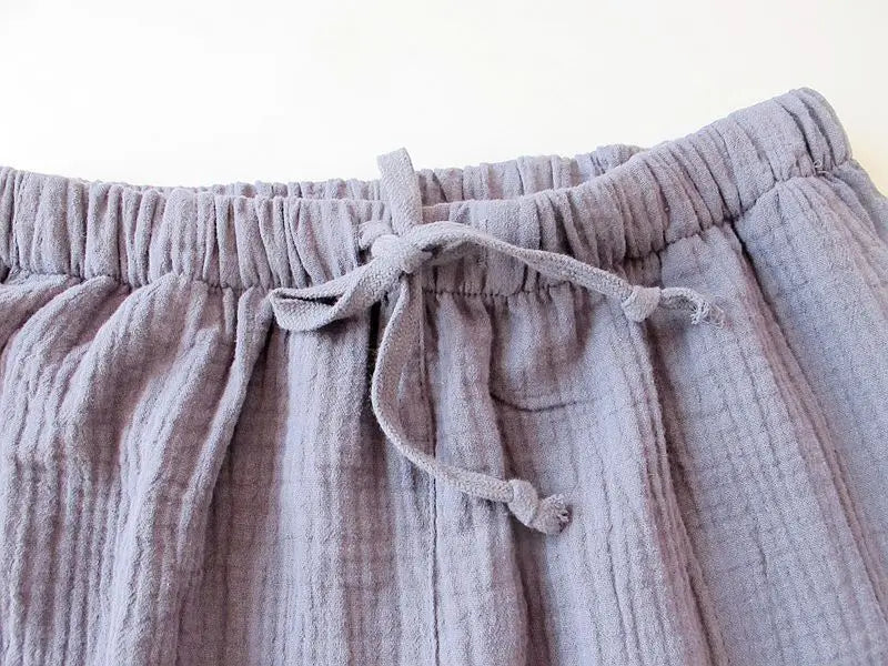 Cotton Home Drawstring Loose Lounging Trousers