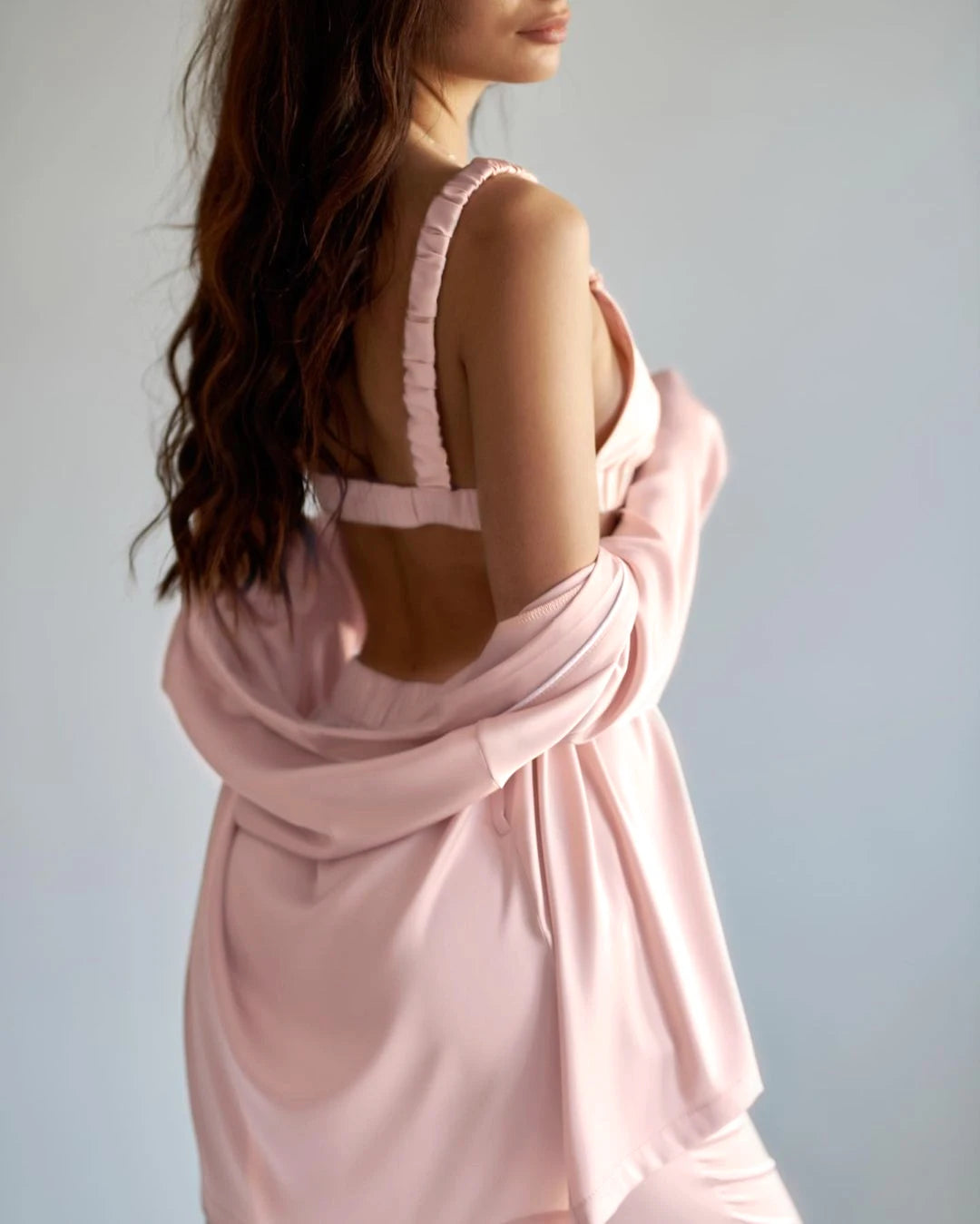 Pink Satin Lounge Pajama Set