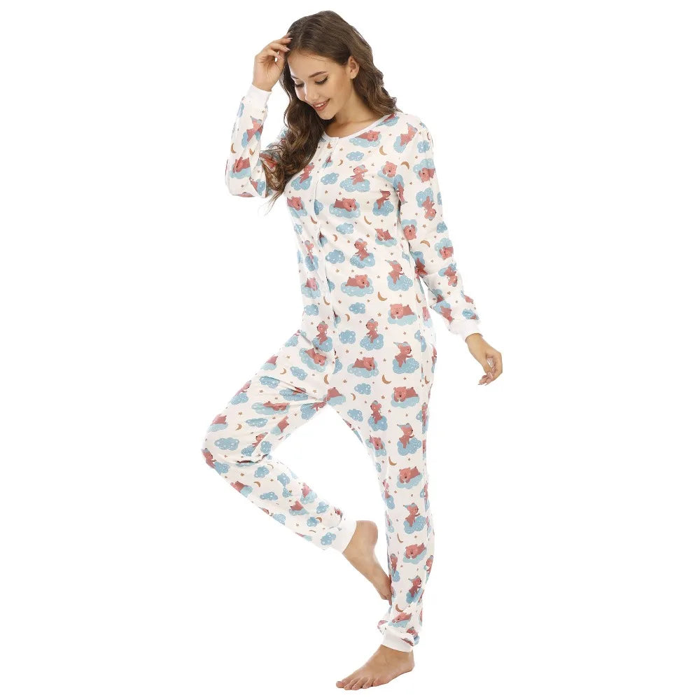 Cute Cartoons Onesies Soft  One-piece Pajamas