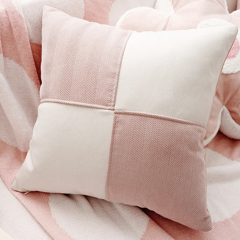Pink Style Cute Pink Floral Throw Pillow Creamy Style Cushions