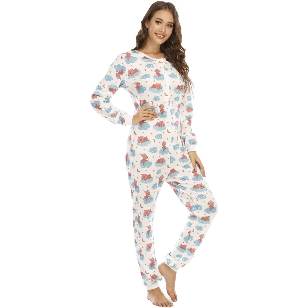 Cute Cartoons Onesies Soft  One-piece Pajamas