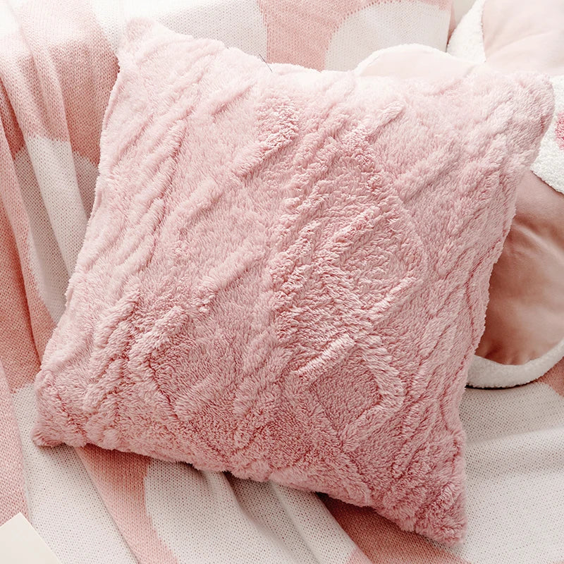 Pink Style Cute Pink Floral Throw Pillow Creamy Style Cushions