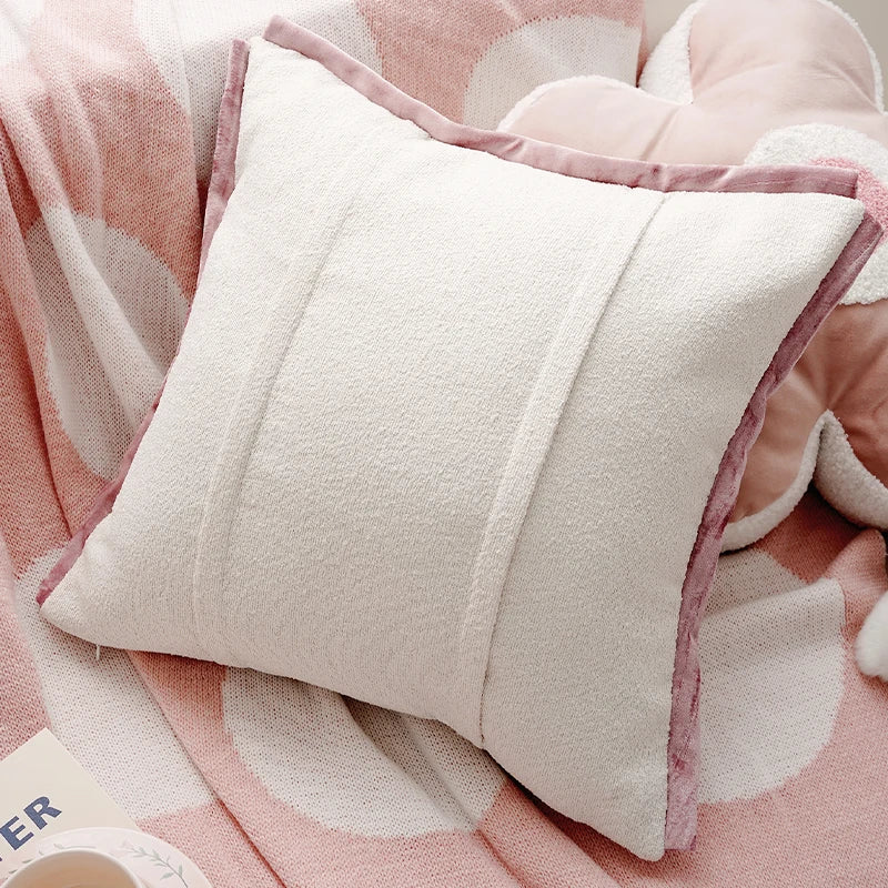 Pink Style Cute Pink Floral Throw Pillow Creamy Style Cushions