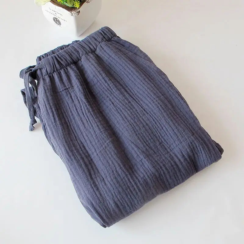 Cotton Home Drawstring Loose Lounging Trousers