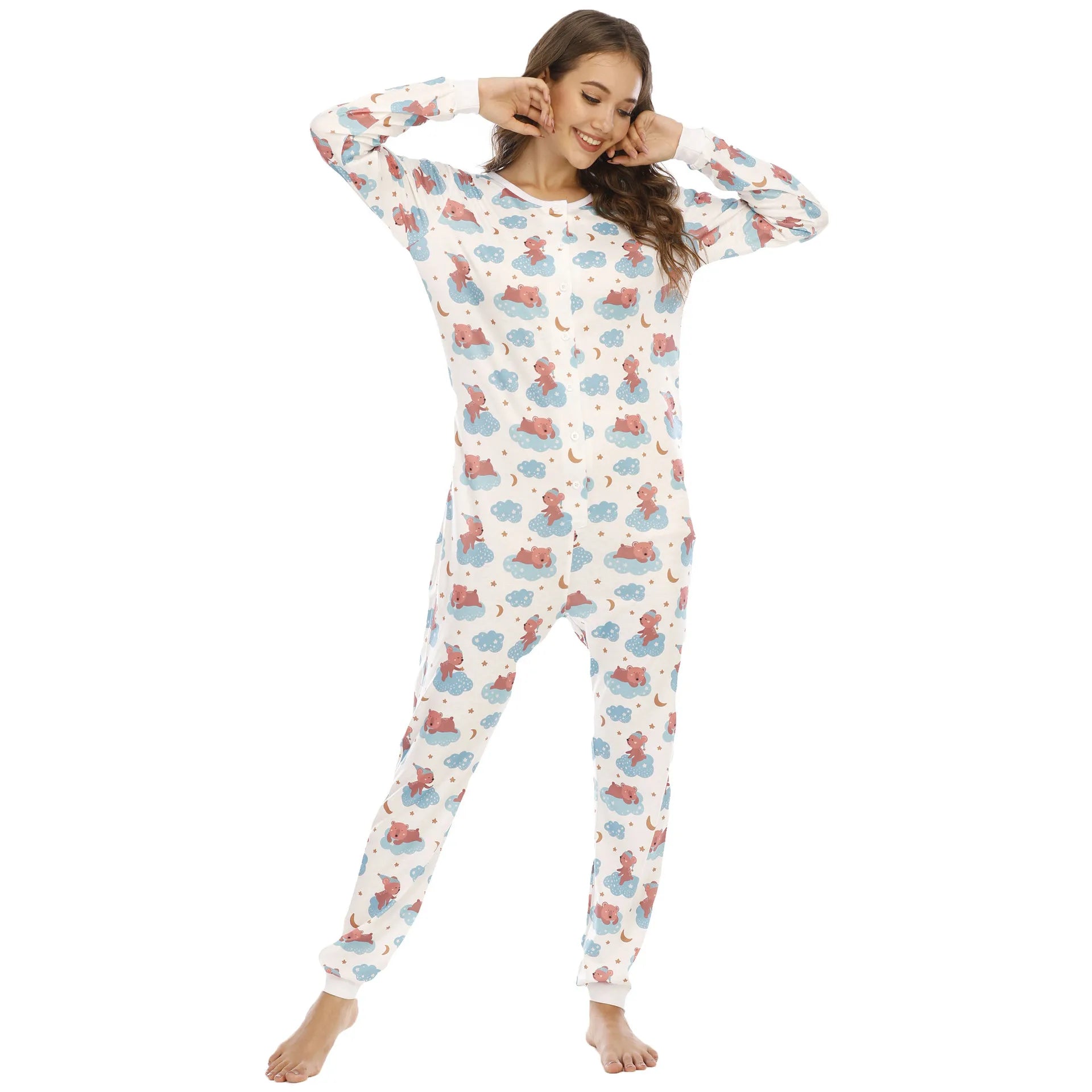 Cute Cartoons Onesies Soft  One-piece Pajamas