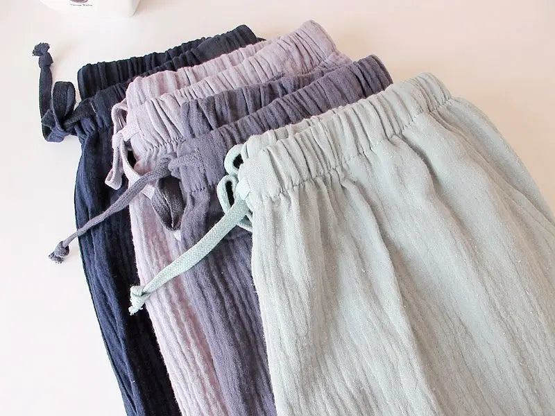 Cotton Home Drawstring Loose Lounging Trousers