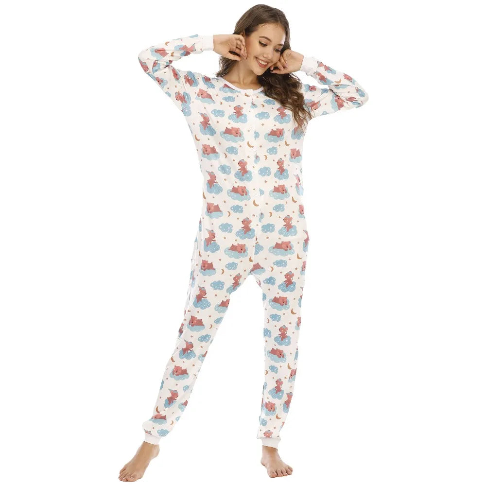 Cute Cartoons Onesies Soft  One-piece Pajamas