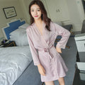 Satin Silk Woman Lace Robe
