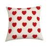 Embroidered Heart Love Cushion Pillow Cover Textured Tufted 3D Design