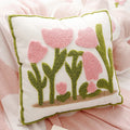 Pink Style Cute Pink Floral Throw Pillow Creamy Style Cushions