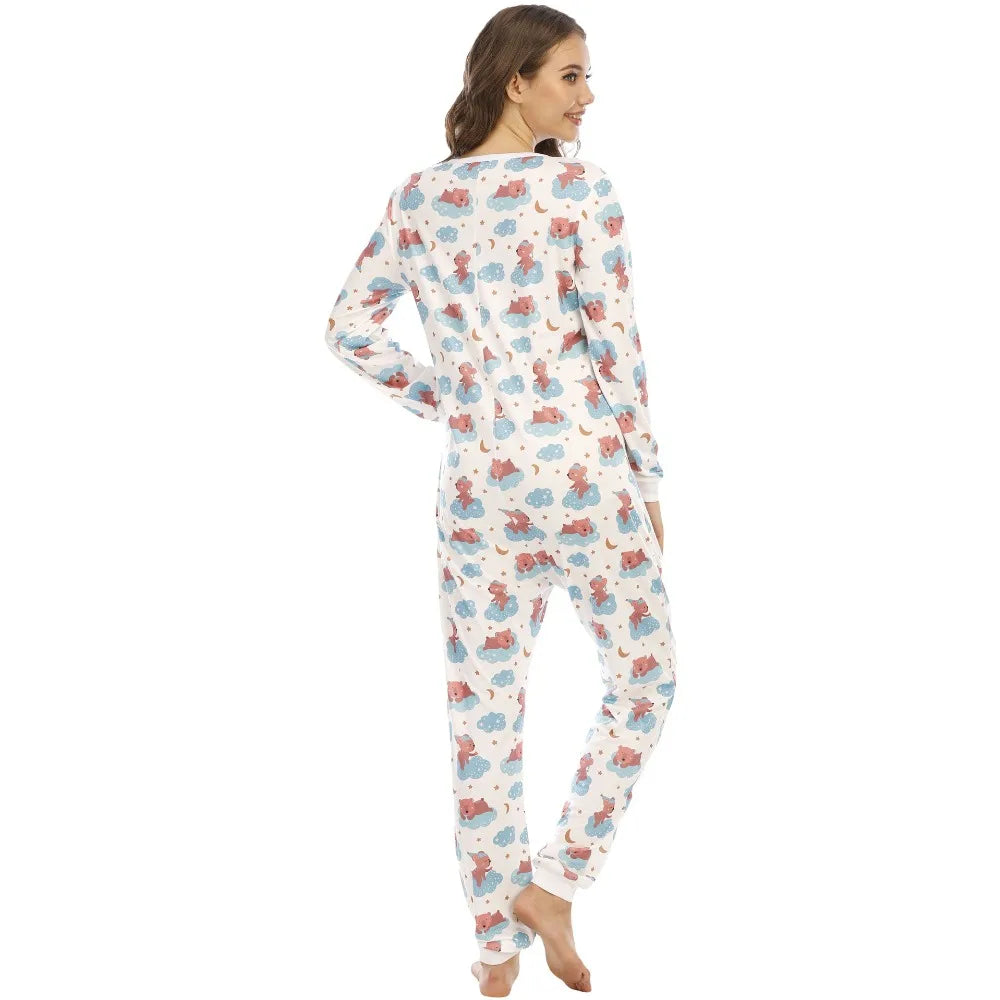 Cute Cartoons Onesies Soft  One-piece Pajamas