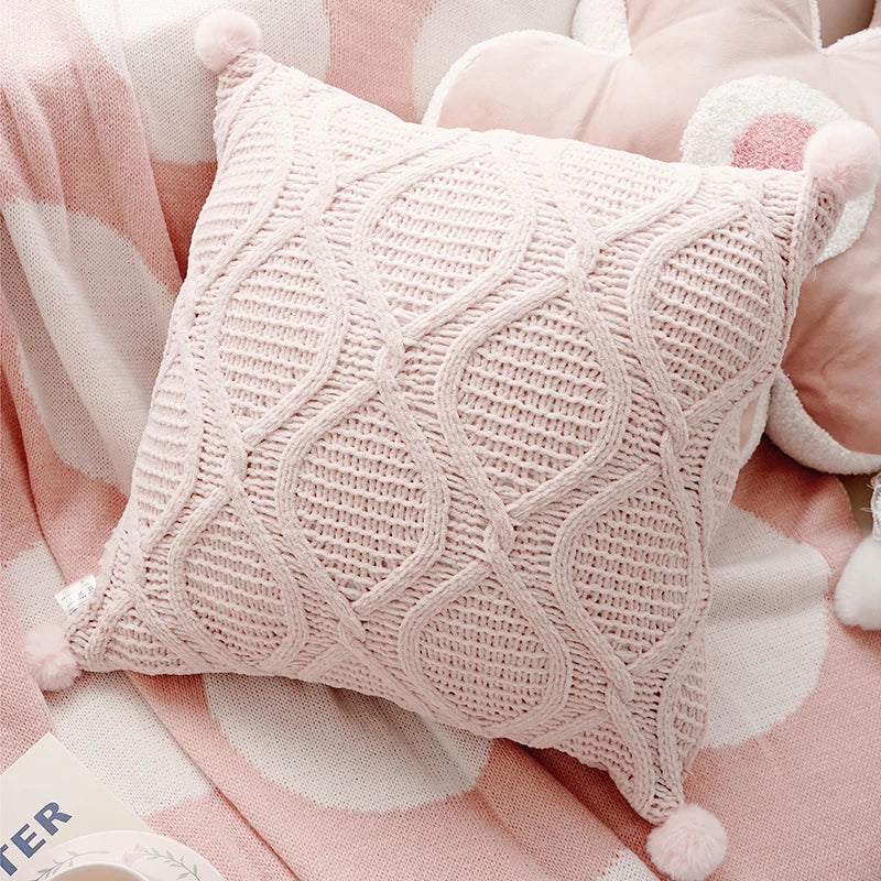 Pink Style Cute Pink Floral Throw Pillow Creamy Style Cushions