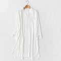 Women Long-sleeved Satin Pocket Sleep Dress