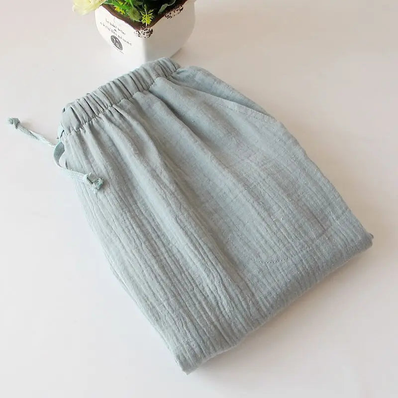 Cotton Home Drawstring Loose Lounging Trousers
