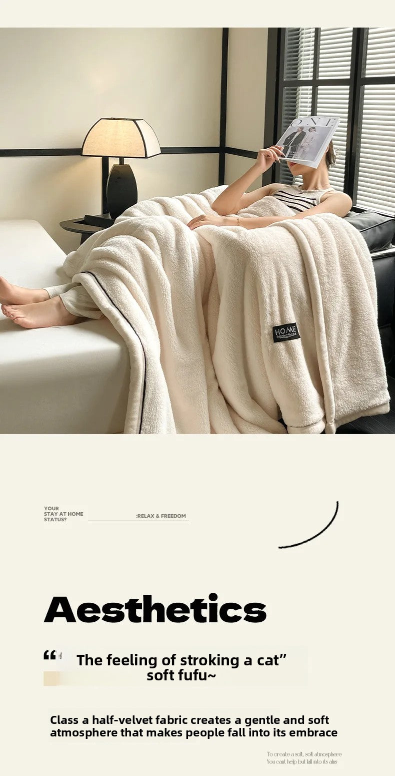Woolen Thick Double-sided Fluffy Warm Blanket
