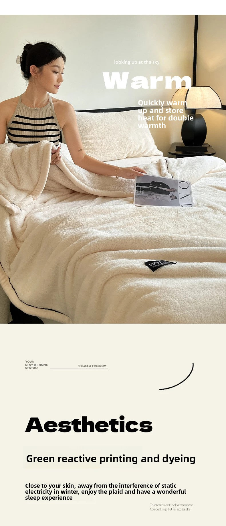 Woolen Thick Double-sided Fluffy Warm Blanket