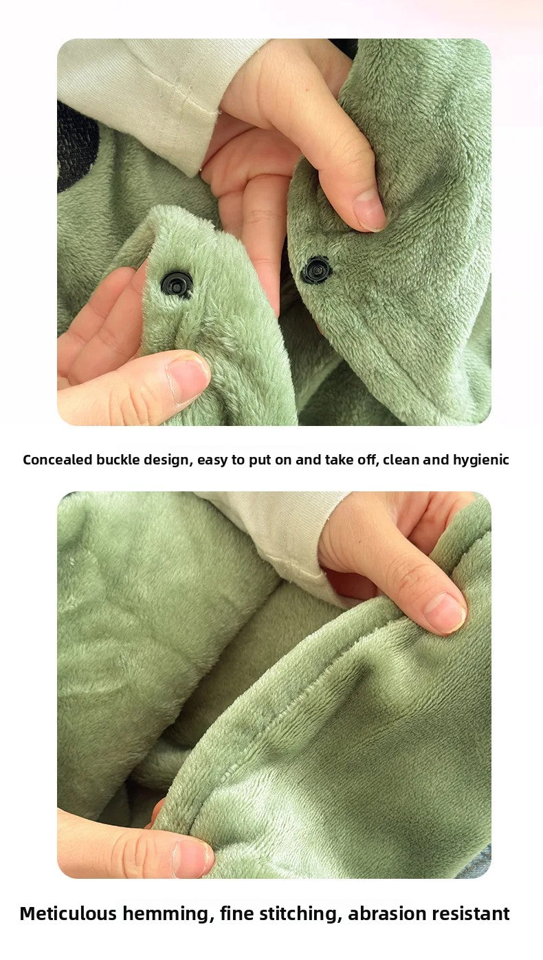 Milk Fleece Shawl Fleece Thickened Cloak Small Blanket Hooded Cape