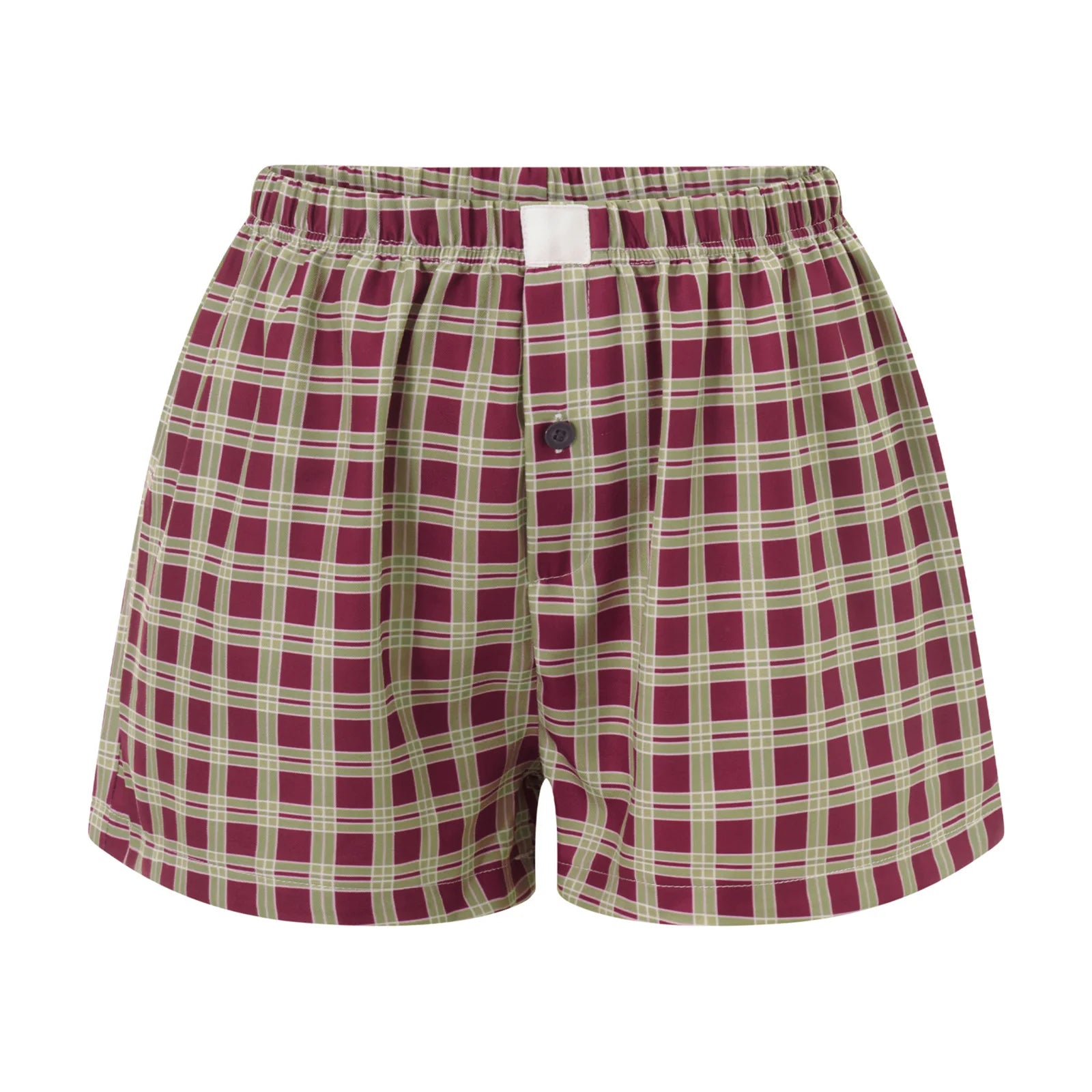 Elastic Waist Checkered Y2k Vintage Lounge Shorts