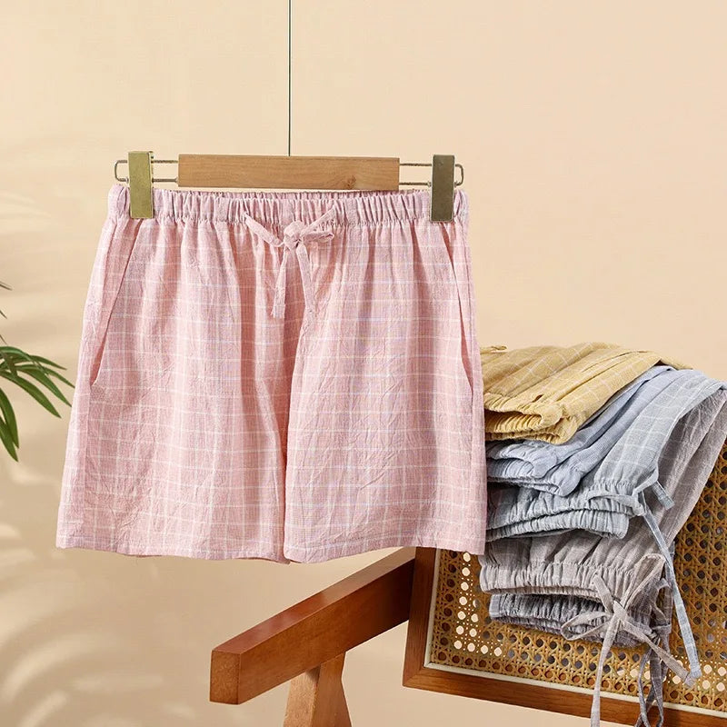 Women's Bottoms Pajamas 100% Cotton Knitted Soft Pants Loose Thin With Pockets