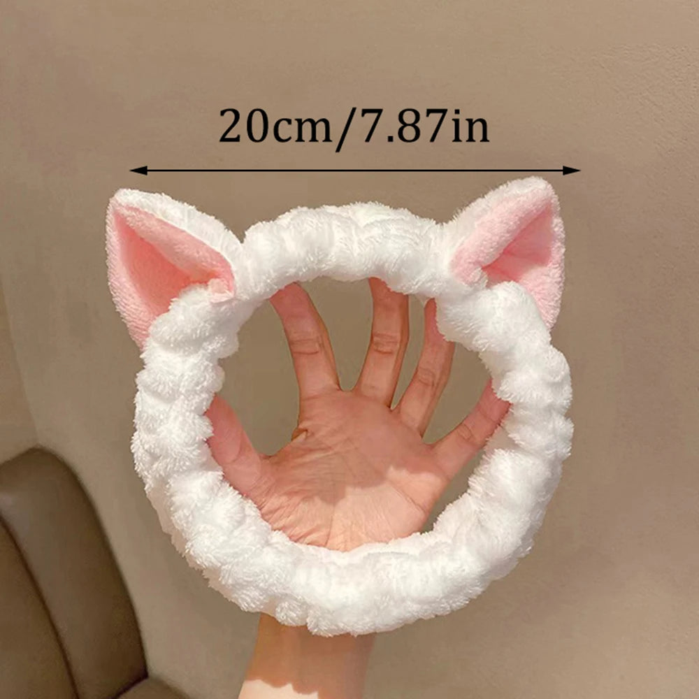 Soft Cute Cat Spa Headband for Washing Face