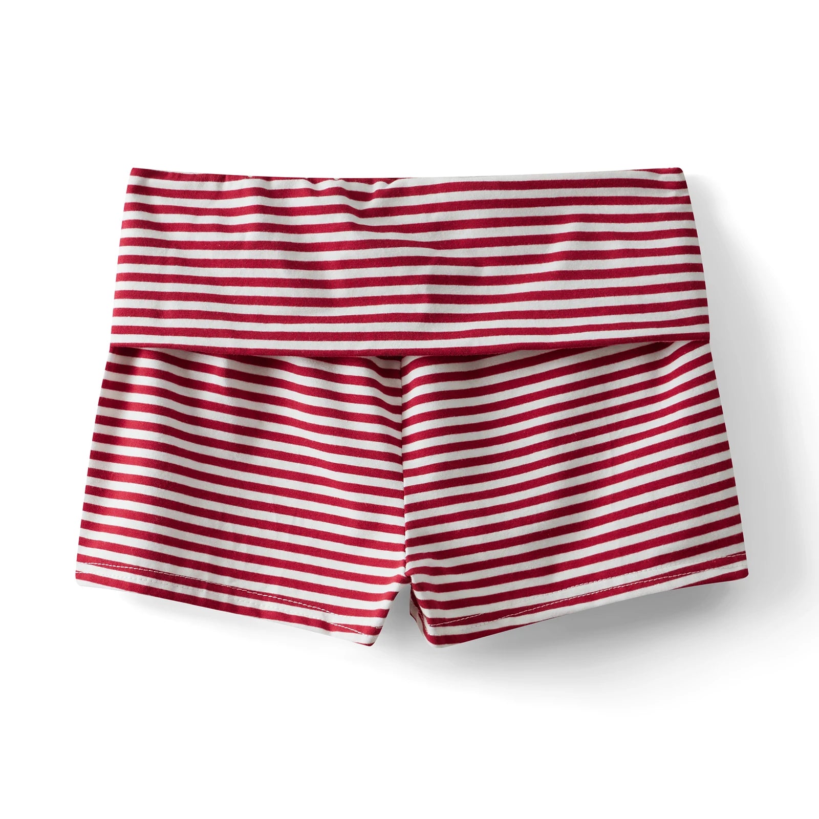 Fold Over Low Waist Pajama Bottoms Solid/Striped Slim Fit Lounge Shorts