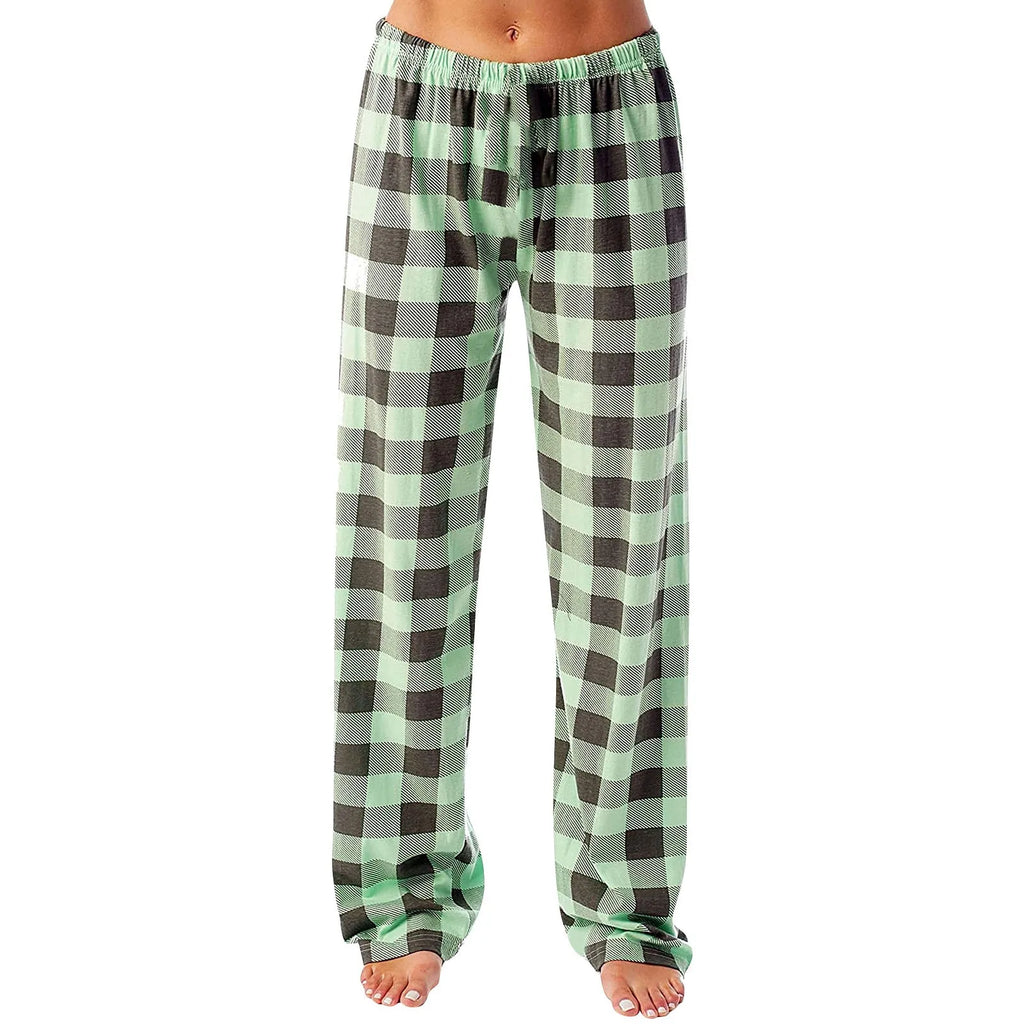 Plaid Cotton Loose Ladies Pajama Pants