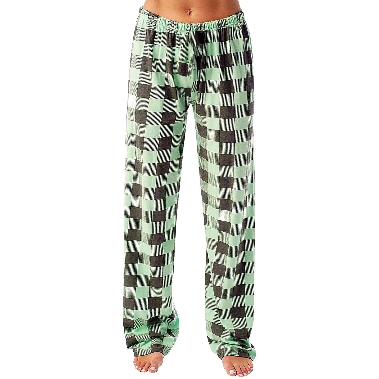 Plaid Cotton Loose Ladies Pajama Pants