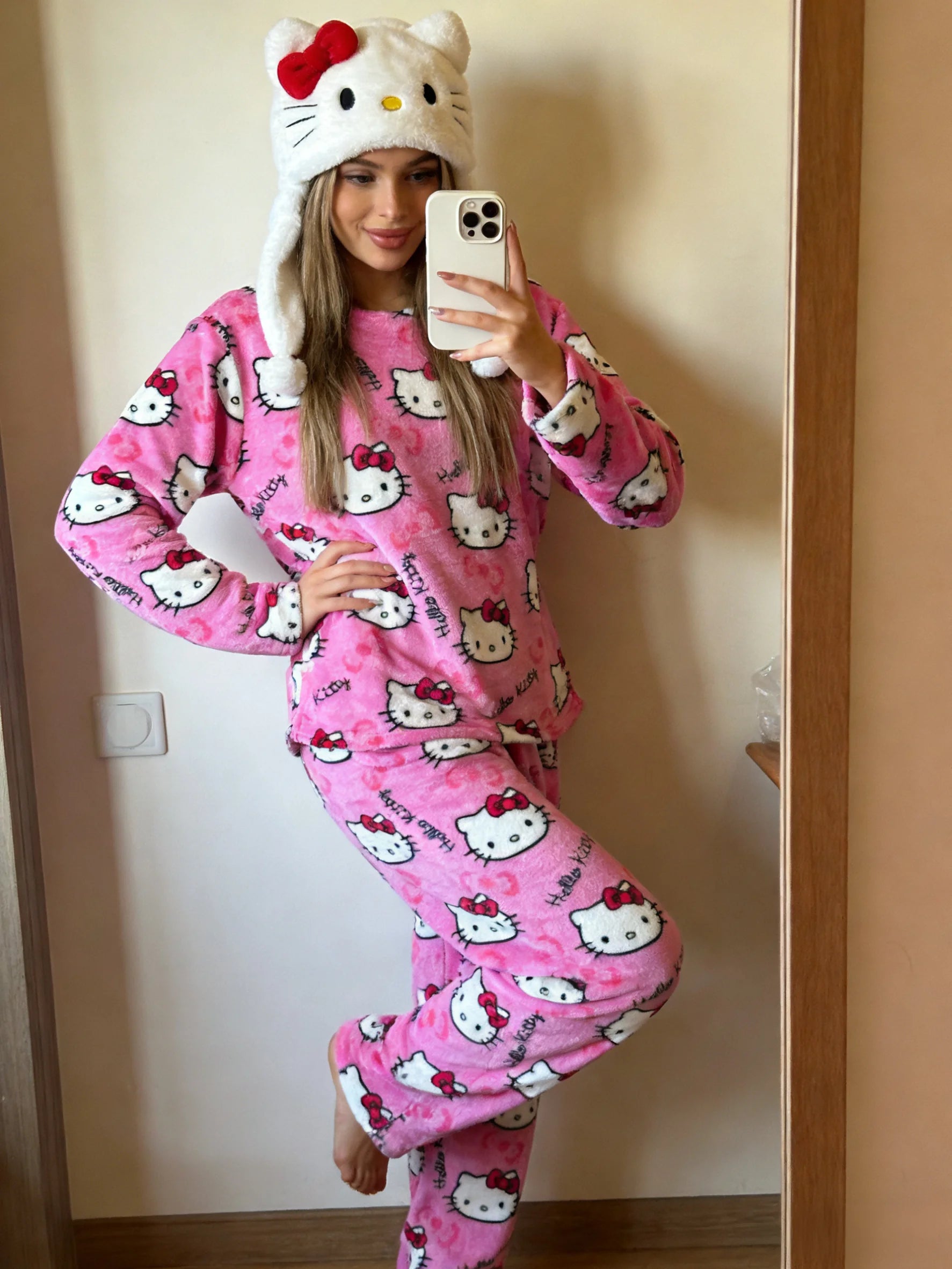 Pink Hello Kitty Flannel Lounge Set